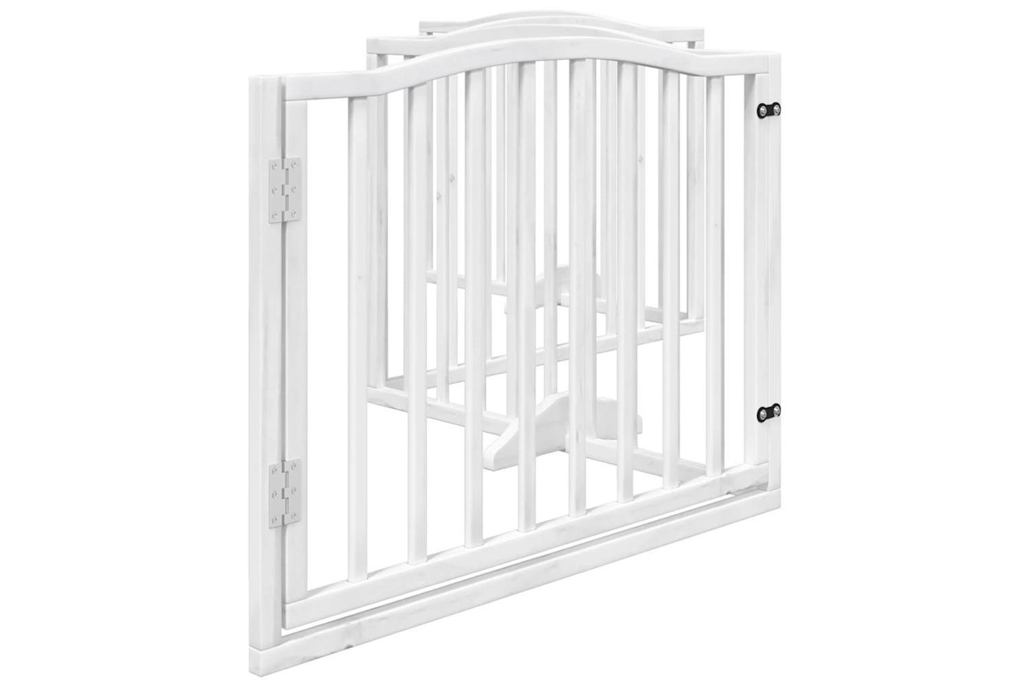 Vidaxl Dog Gate With Door Foldable 4 Panels White 320 Cm Poplar Wood-5
