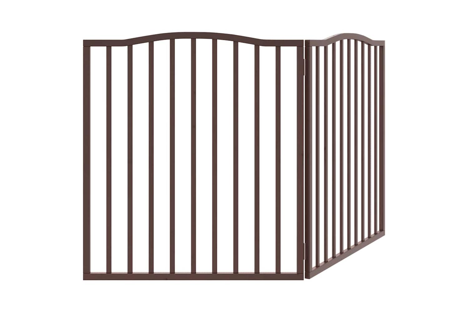 Vidaxl Dog Gate Foldable 2 Panels Brown Oak 160 Cm Poplar Wood-6