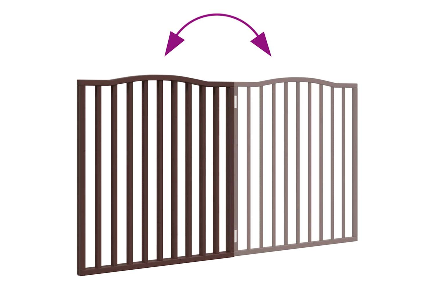 Vidaxl Dog Gate Foldable 2 Panels Brown Oak 160 Cm Poplar Wood-7