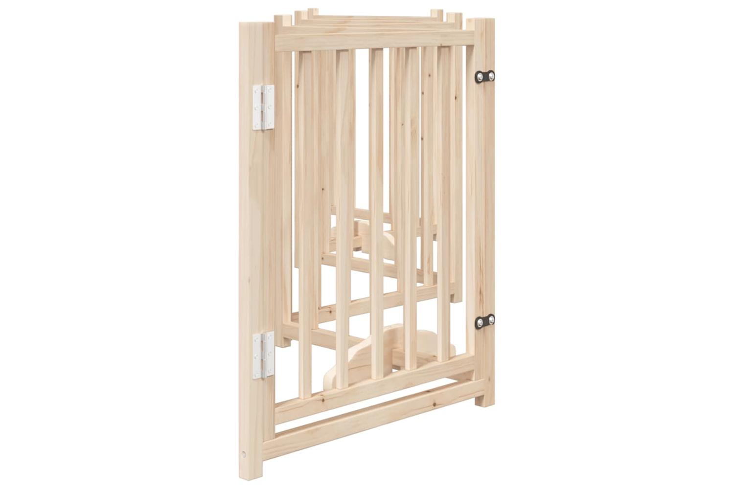 Vidaxl Dog Gate With Door Foldable 6 Panels 300 Cm Solid Wood Fir-5