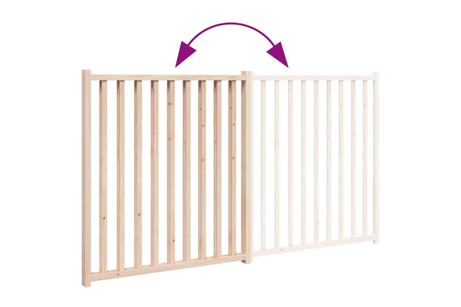 Vidaxl Dog Gate Foldable 2 Panels 160 Cm Solid Wood Fir-7