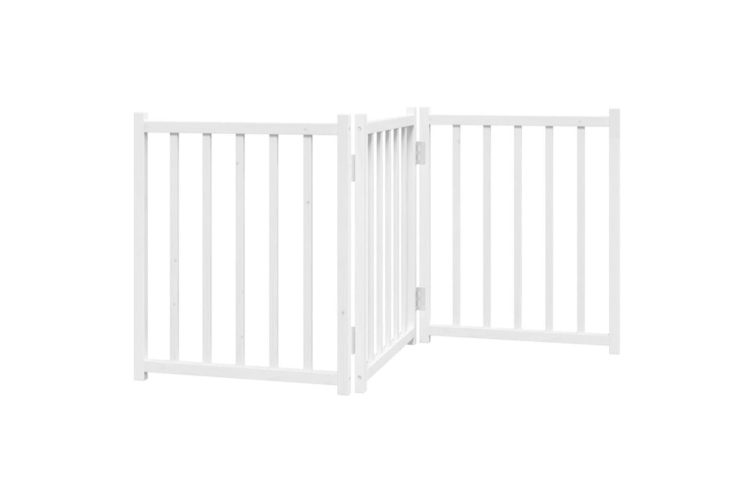 Vidaxl Dog Gate Foldable 3 Panels White 150 Cm Solid Wood Fir-6
