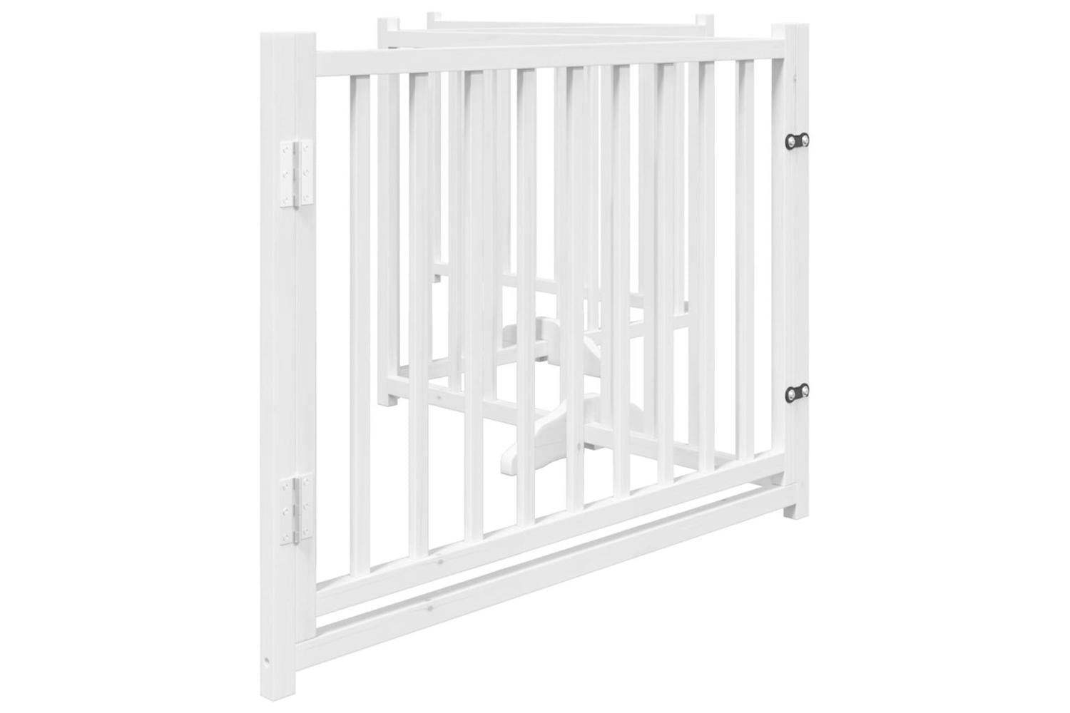 Vidaxl Dog Gate With Door Foldable 4 Panels White 320 Cm Solid Wood Fir-5