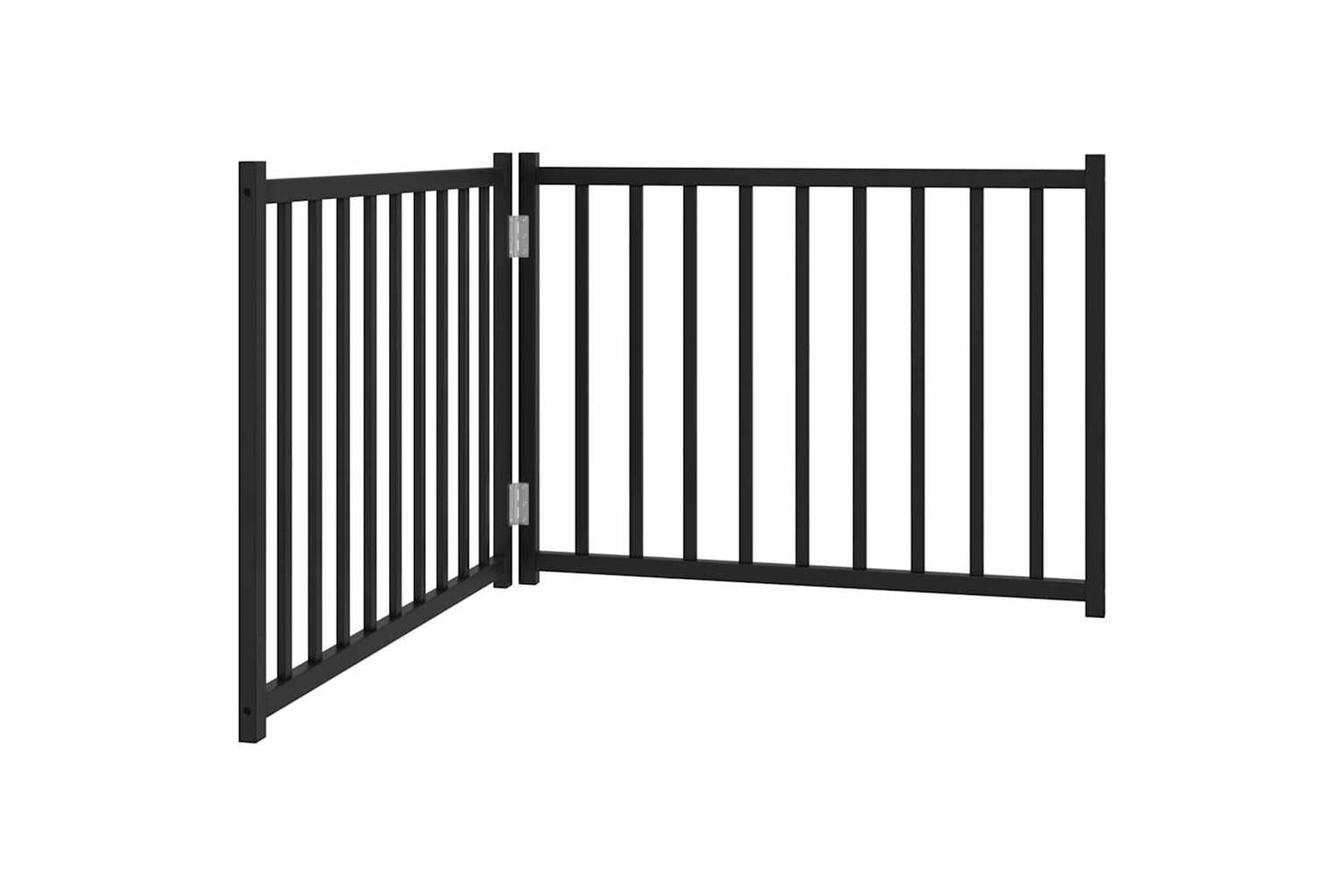 Vidaxl Dog Gate Foldable 2 Panels Black 160 Cm Solid Wood Fir-2