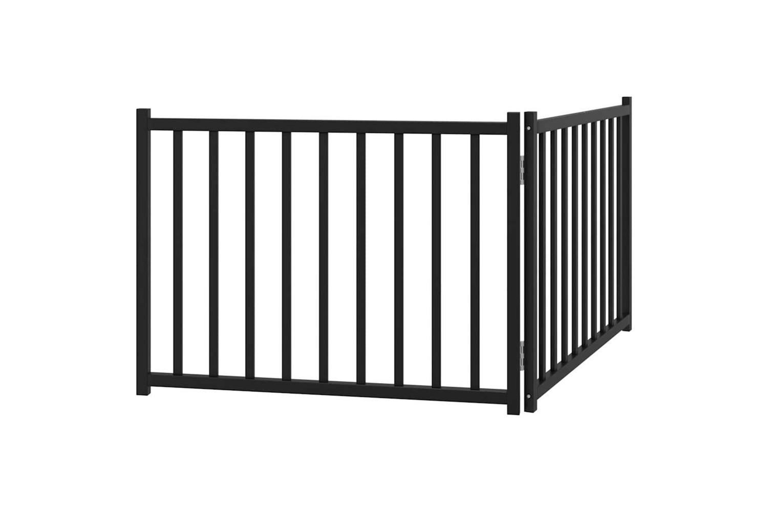 Vidaxl Dog Gate Foldable 2 Panels Black 160 Cm Solid Wood Fir-6