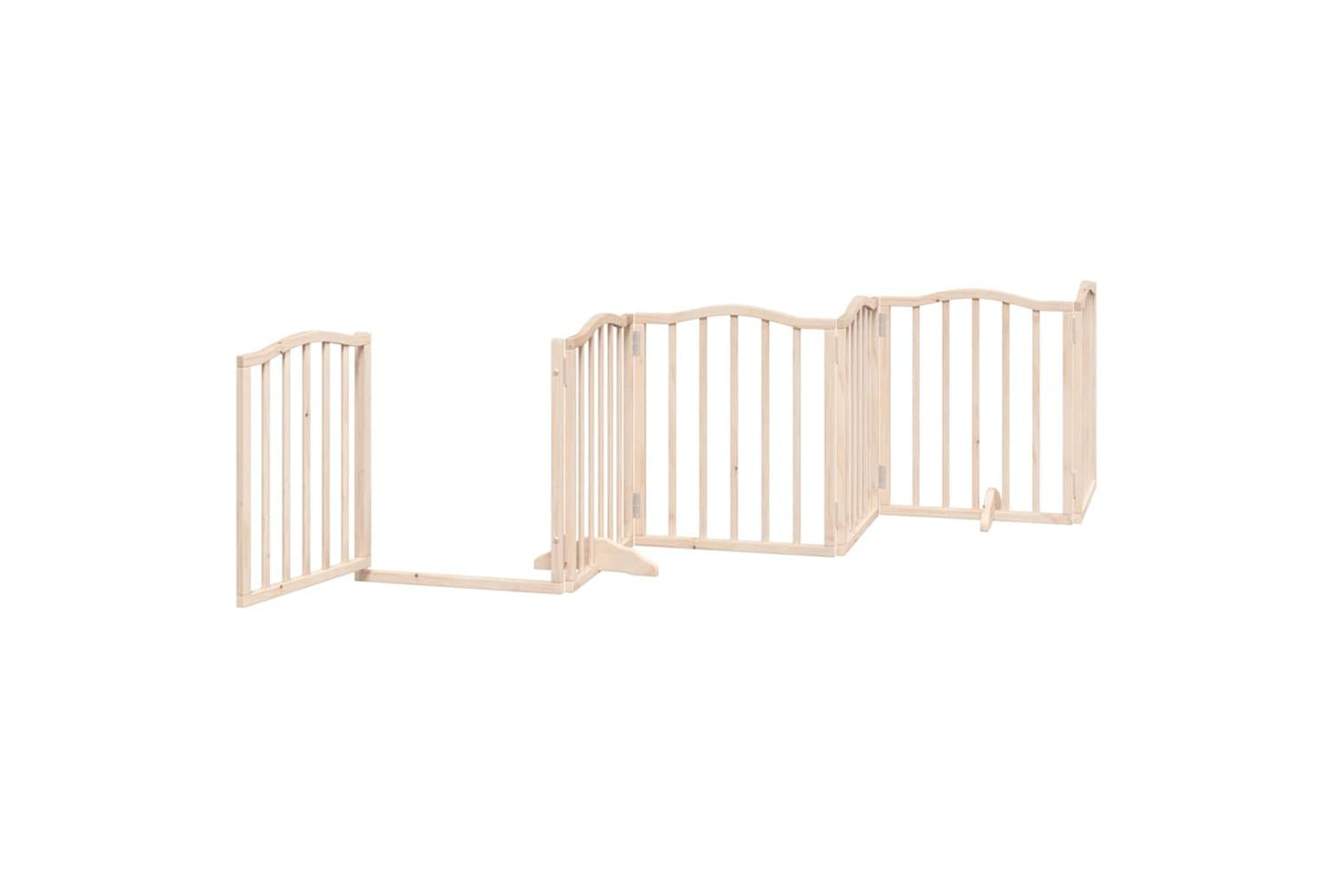 Vidaxl Dog Gate With Door Foldable 15 Panels 750 Cm Poplar Wood-5