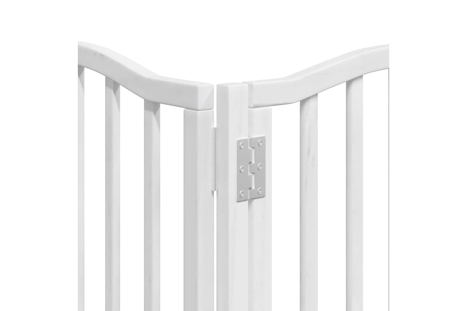Vidaxl Dog Gate With Door Foldable 9 Panels White 450 Cm Poplar Wood-10