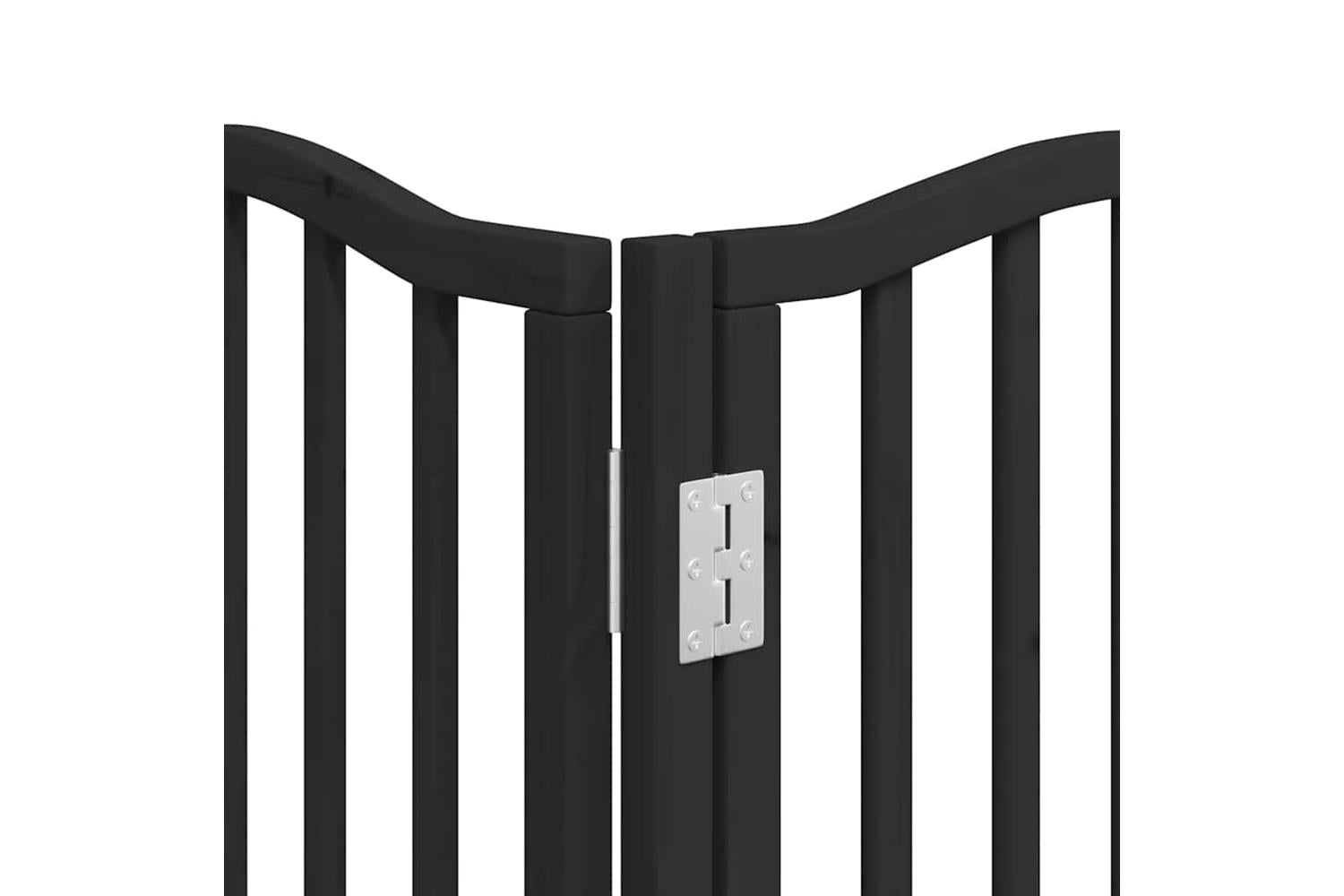 Vidaxl Dog Gate With Door Foldable 12 Panels Black 600 Cm Poplar Wood-10