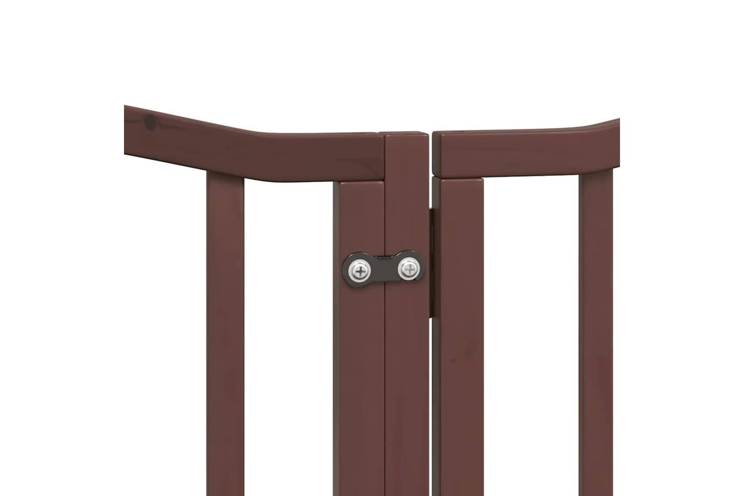 Vidaxl Dog Gate With Door Foldable 9 Panels Brown 450 Cm Poplar Wood-7