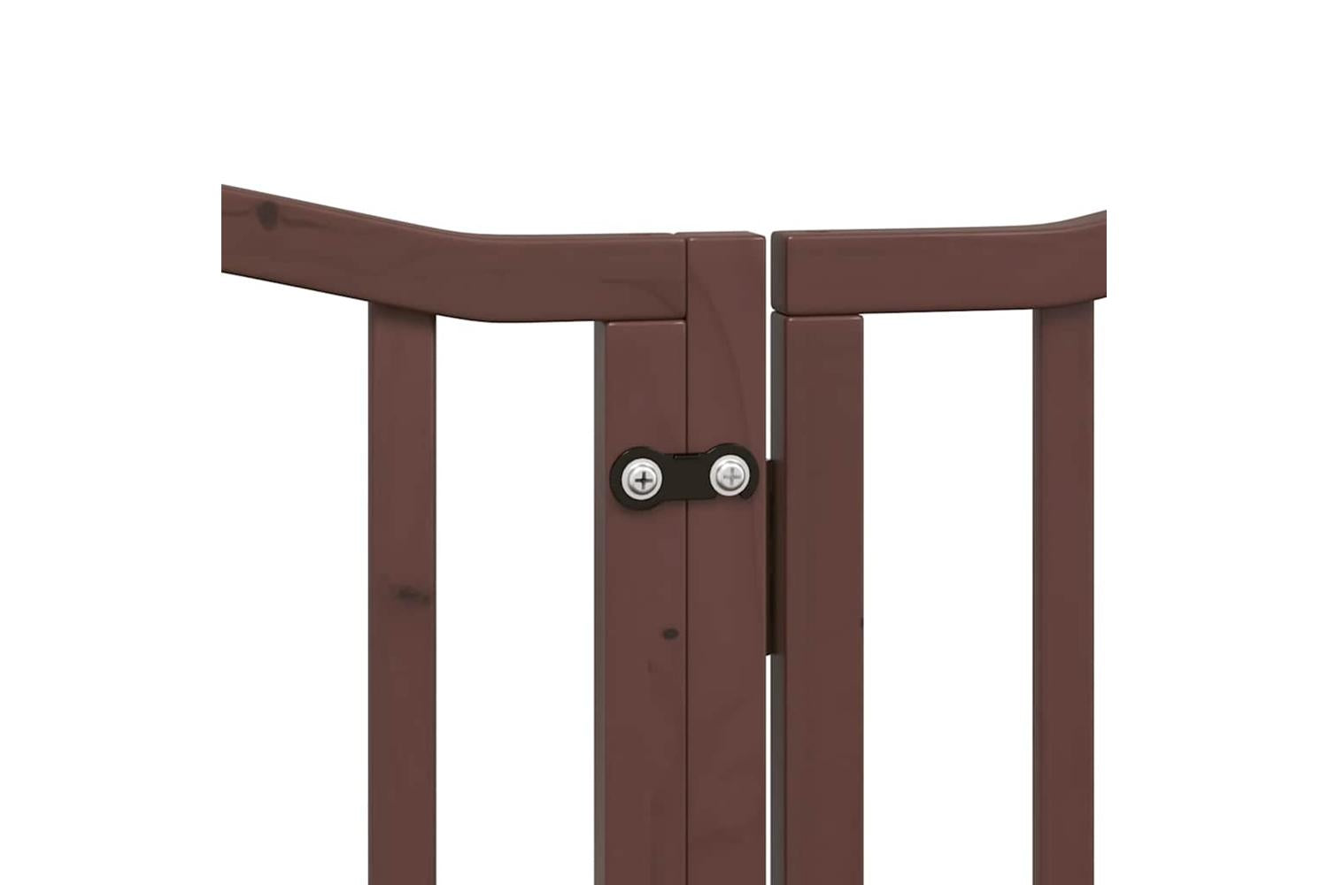 Vidaxl Dog Gate With Door Foldable 15 Panels Brown 750 Cm Poplar Wood-7