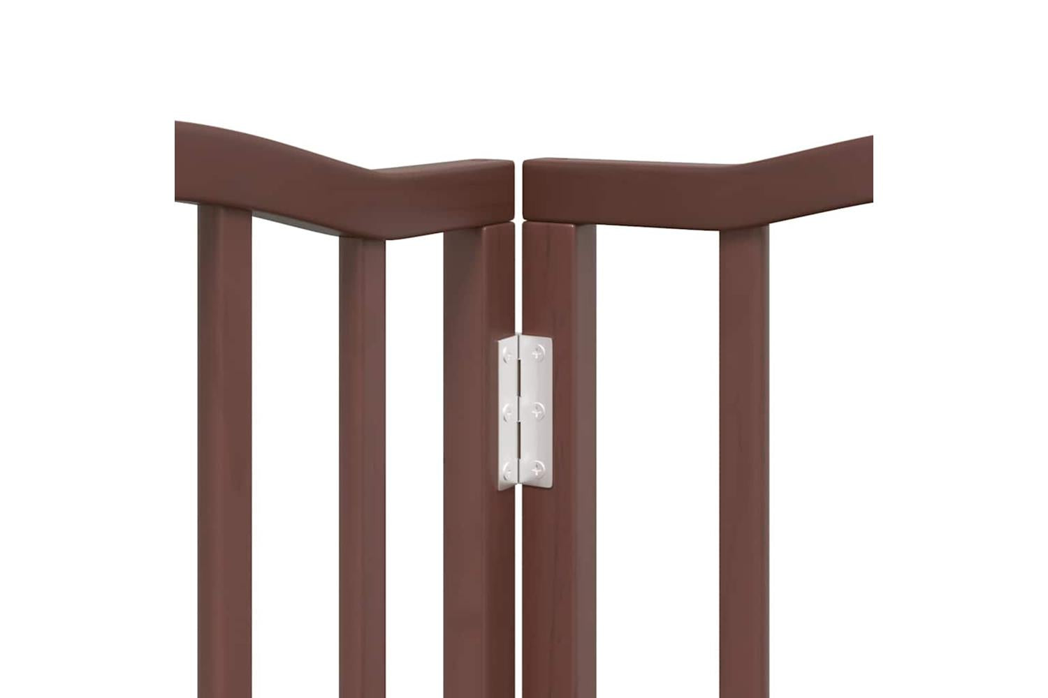 Vidaxl Dog Gate With Door Foldable 15 Panels Brown 750 Cm Poplar Wood-9