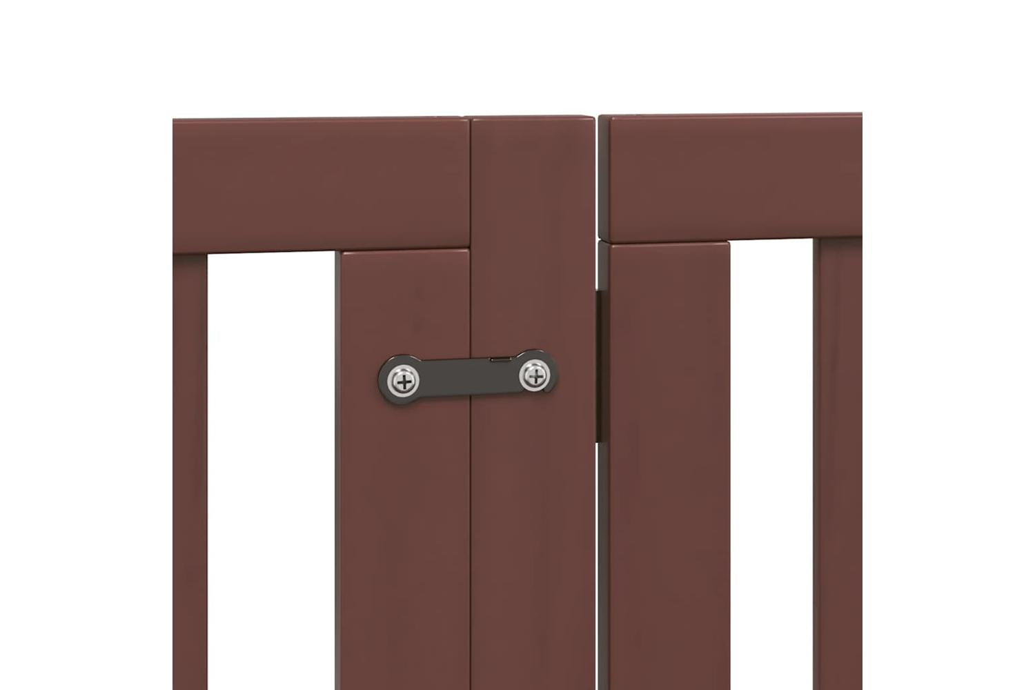 Vidaxl Dog Gate With Door Foldable 12 Panels Brown 600 Cm Poplar Wood-7