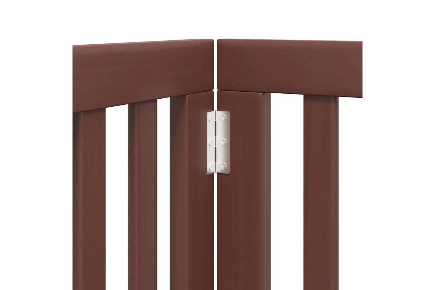 Vidaxl Dog Gate With Door Foldable 12 Panels Brown 600 Cm Poplar Wood-8