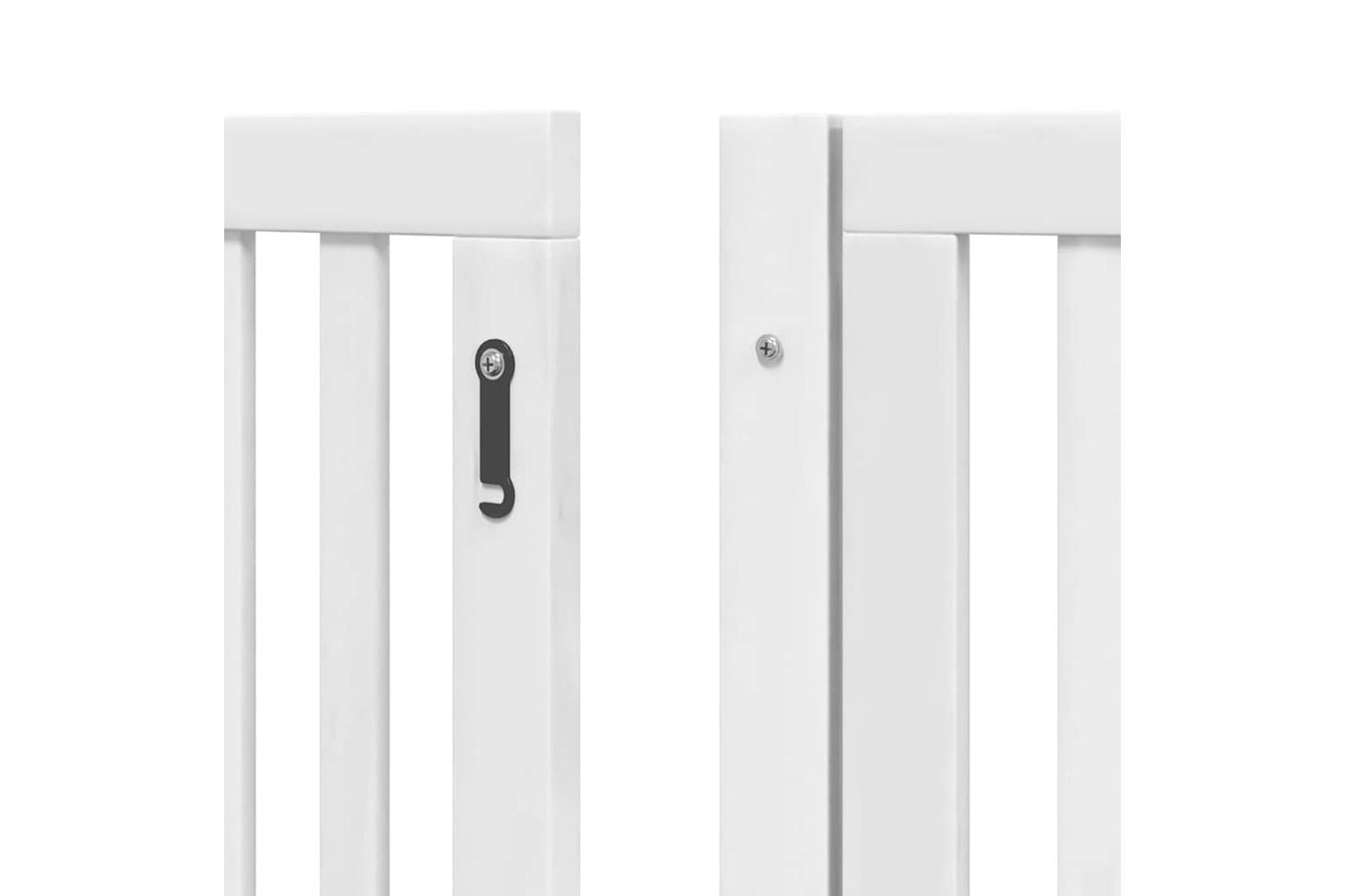 Vidaxl Dog Gate With Door Foldable 8 Panels White 640 Cm Poplar Wood-9
