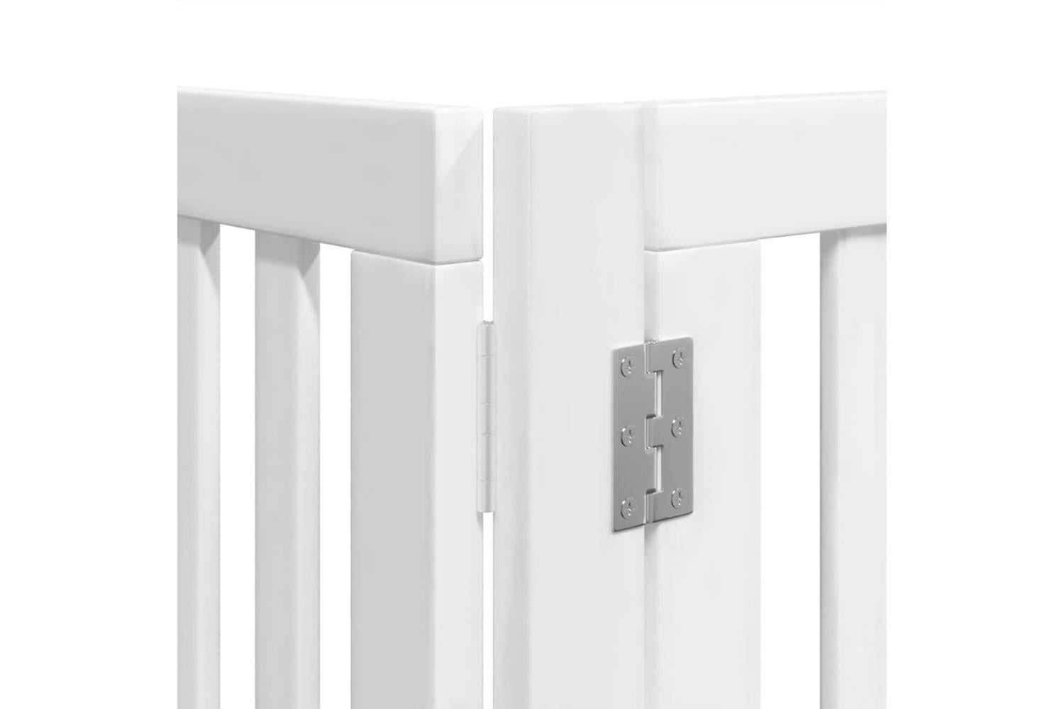 Vidaxl Dog Gate With Door Foldable 12 Panels White 960 Cm Poplar Wood-10
