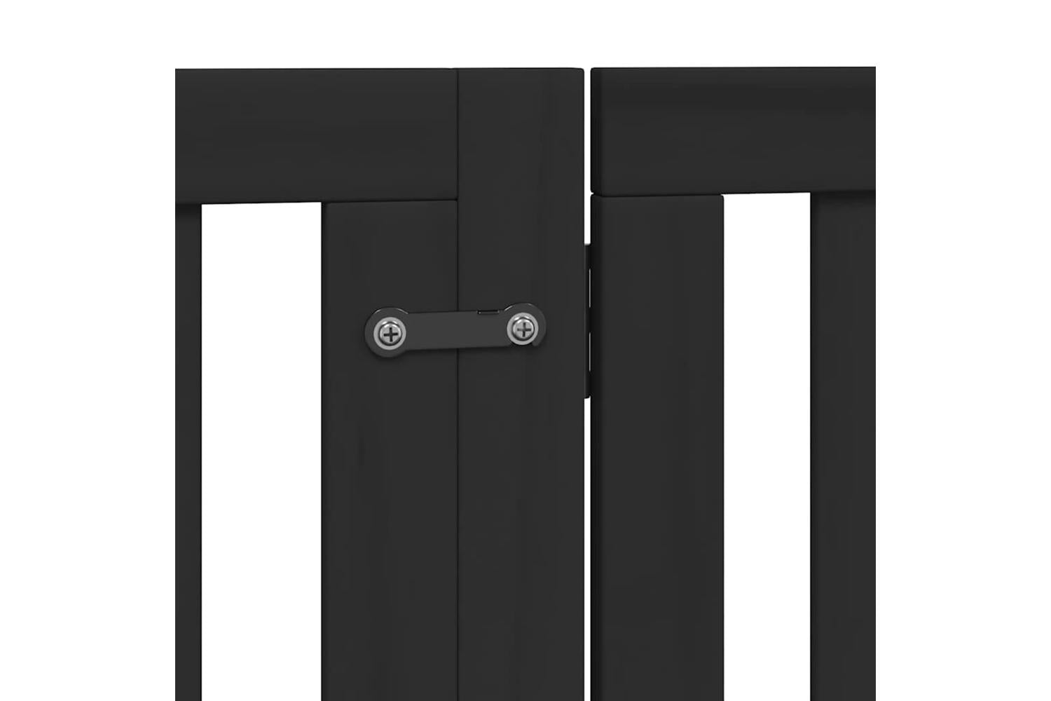 Vidaxl Dog Gate With Door Foldable 6 Panels Black 480 Cm Poplar Wood-7