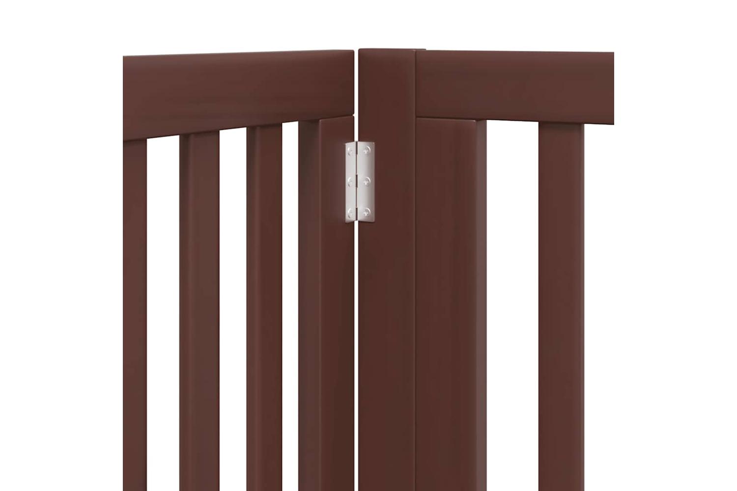 Vidaxl Dog Gate With Door Foldable 10 Panels Brown 800 Cm Poplar Wood-7