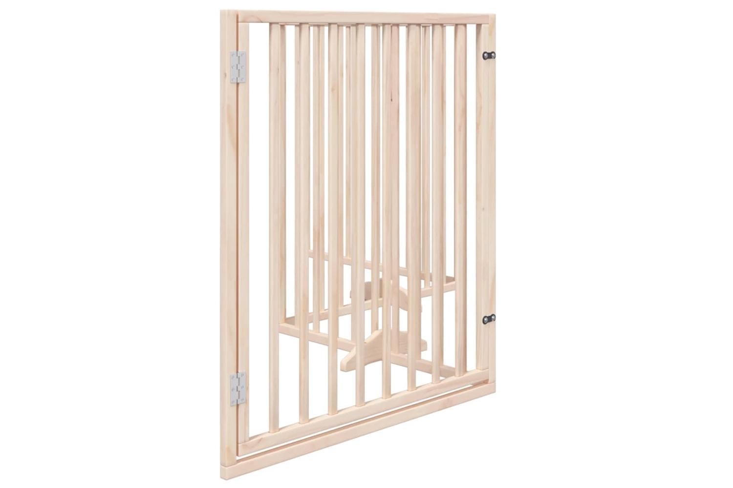 Vidaxl Dog Gate With Door Foldable 4 Panels 320 Cm Poplar Wood-5