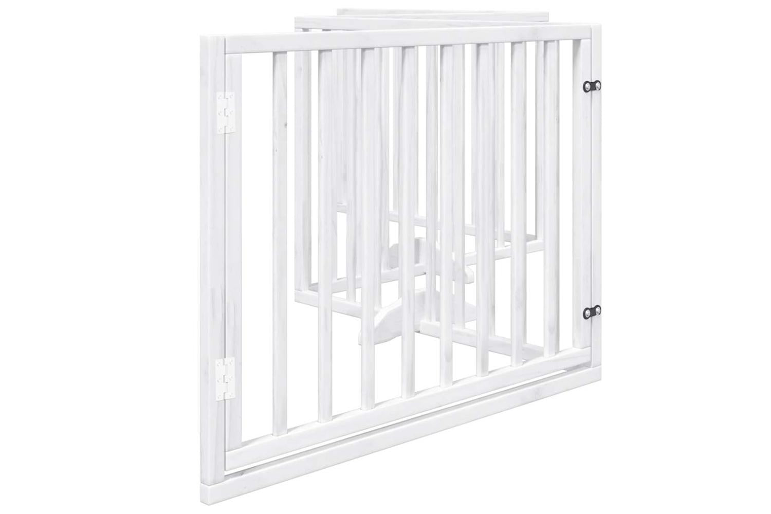 Vidaxl Dog Gate With Door Foldable 4 Panels White 320 Cm Poplar Wood-5
