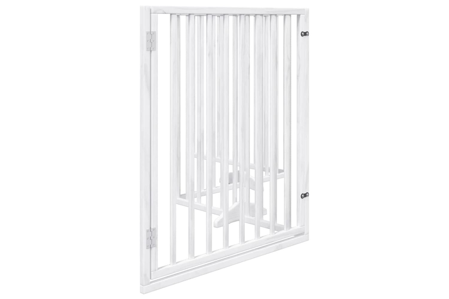Vidaxl Dog Gate With Door Foldable 4 Panels White 320 Cm Poplar Wood-5