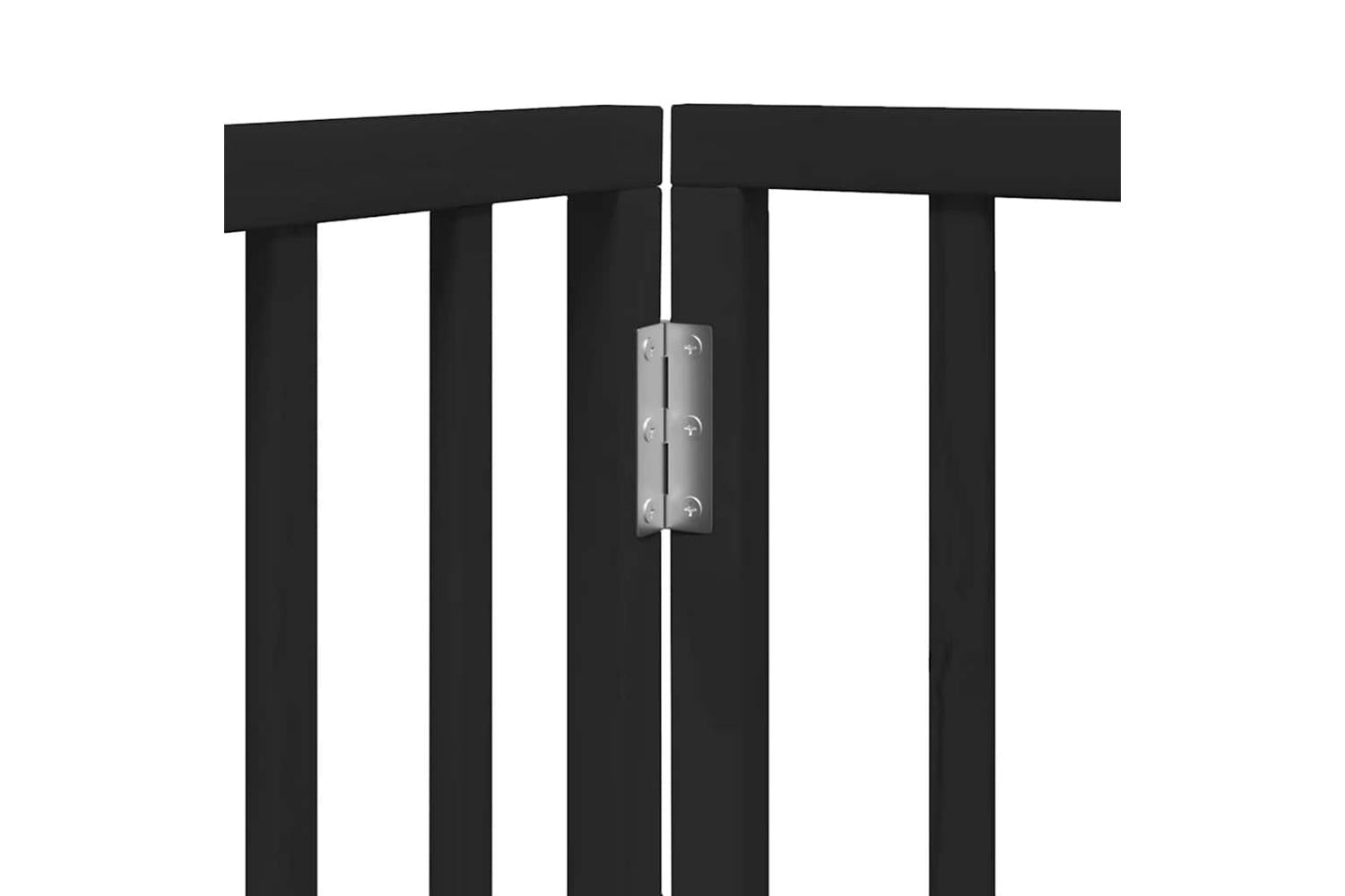 Vidaxl Dog Gate With Door Foldable 6 Panels Black 300 Cm Poplar Wood-10