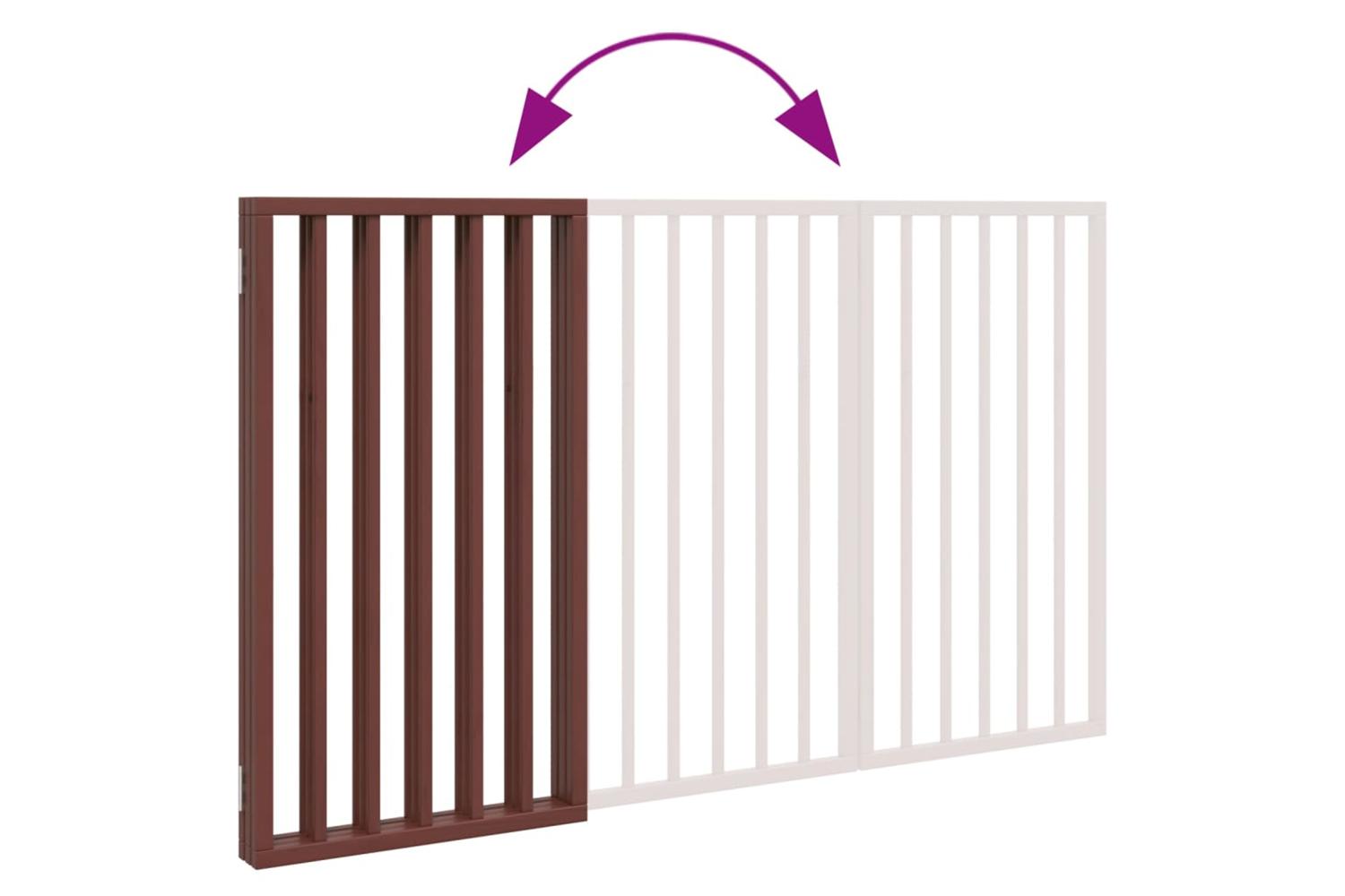 Vidaxl Dog Gate Foldable 3 Panels Brown 150 Cm Poplar Wood-7