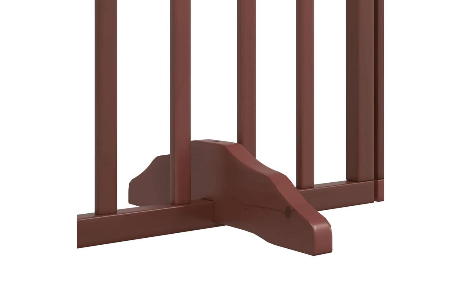 Vidaxl Dog Gate With Door Foldable 4 Panels Brown 320 Cm Poplar Wood-8