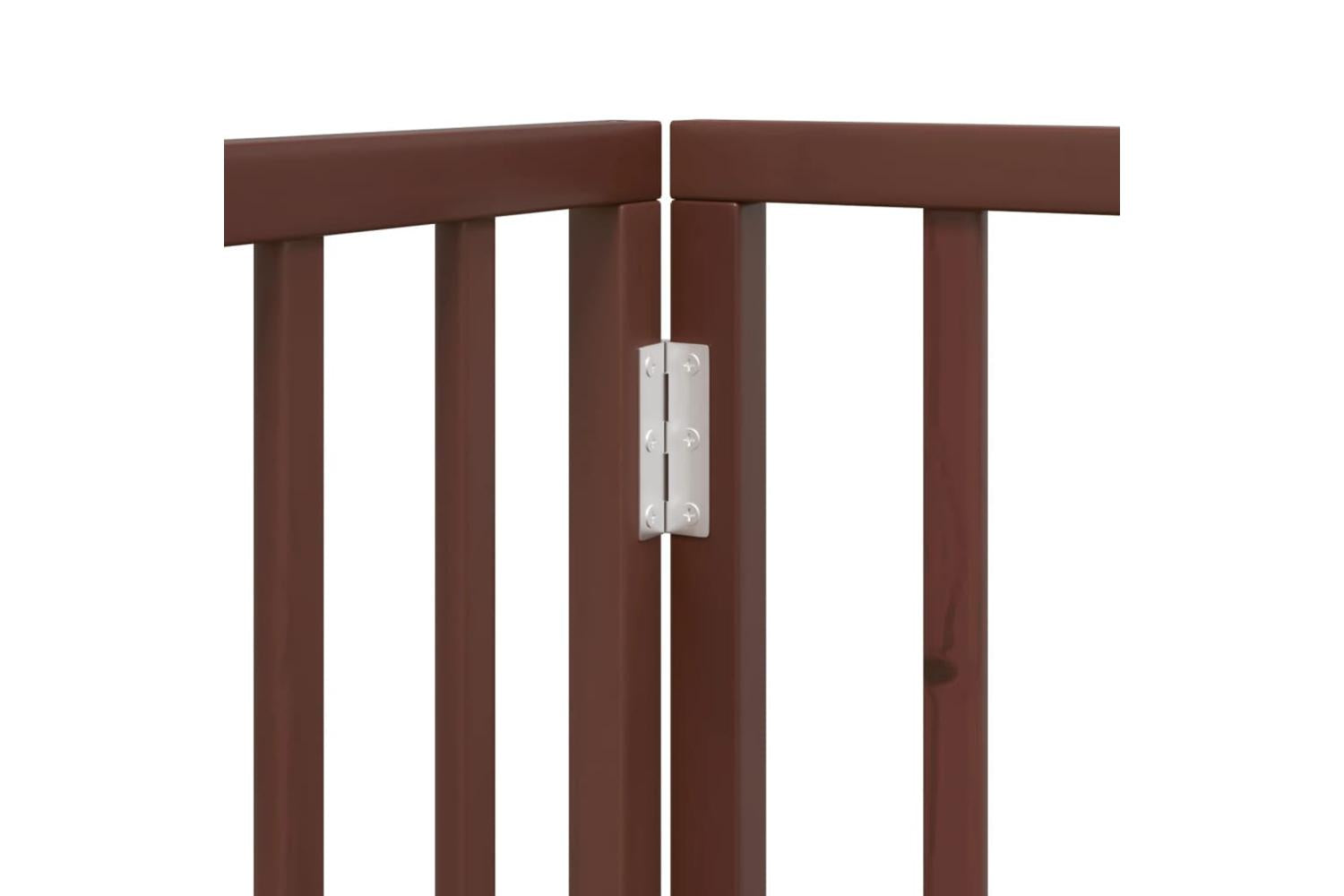 Vidaxl Dog Gate With Door Foldable 4 Panels Brown 320 Cm Poplar Wood-10
