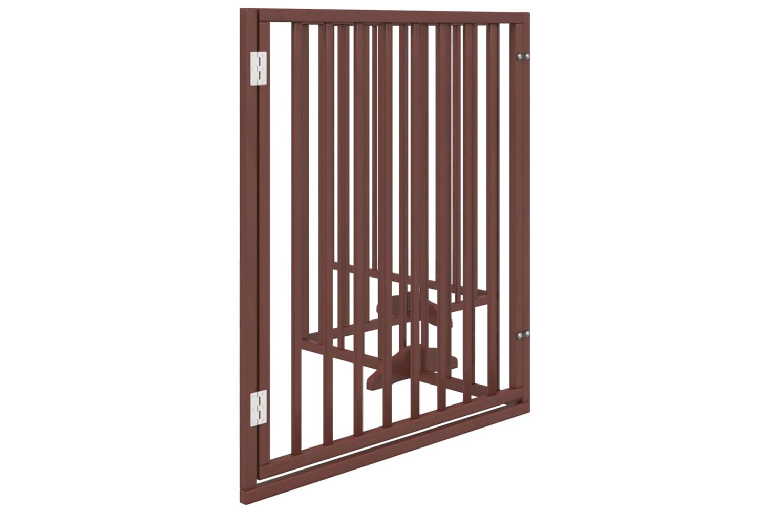 Vidaxl Dog Gate With Door Foldable 4 Panels Brown 320 Cm Poplar Wood-5