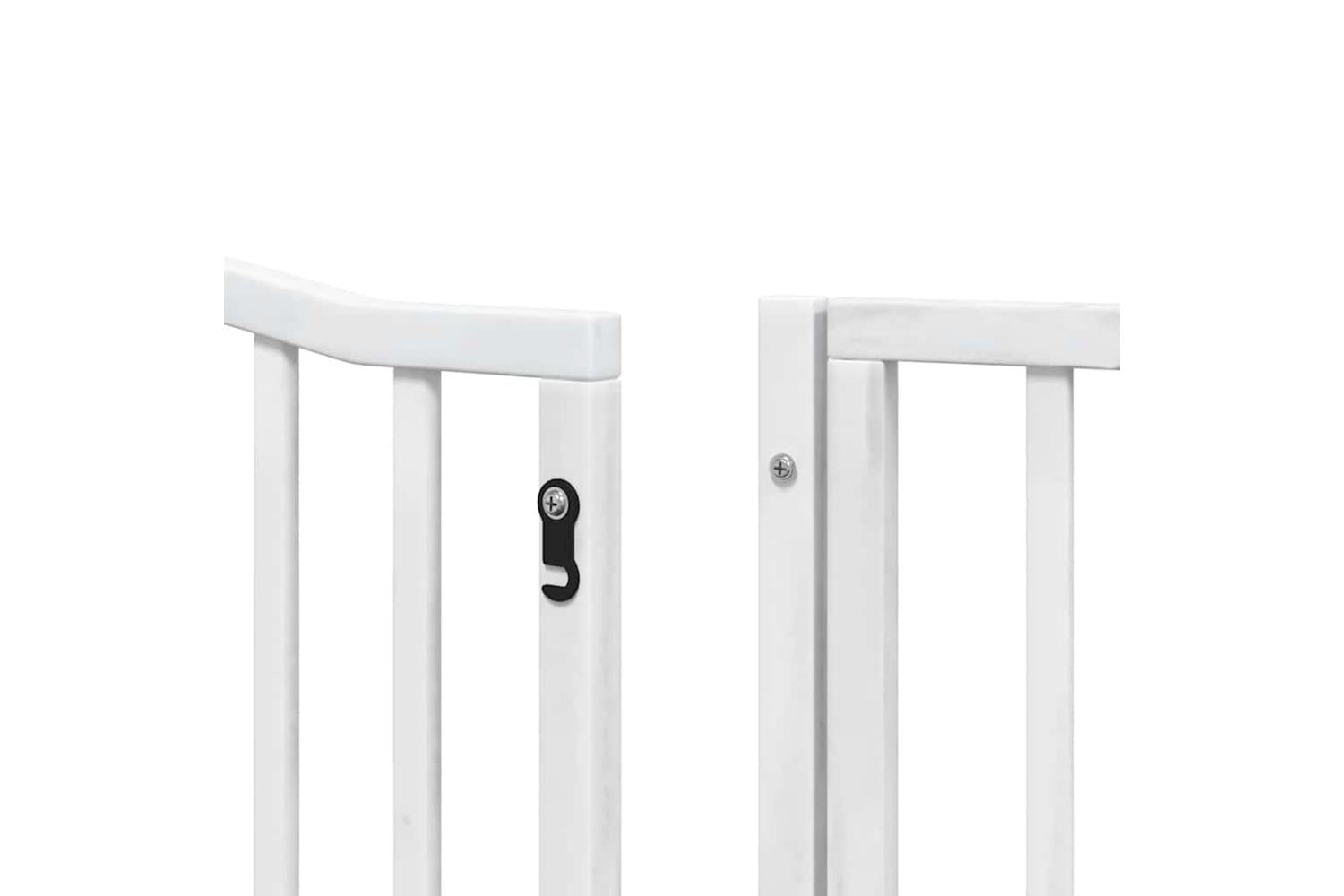 Vidaxl Dog Gate With Door Foldable 6 Panels White 480 Cm Poplar Wood-9