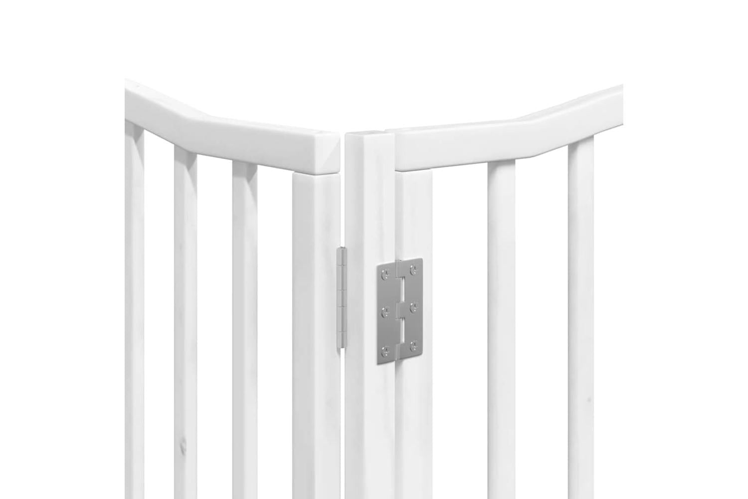 Vidaxl Dog Gate With Door Foldable 6 Panels White 480 Cm Poplar Wood-10