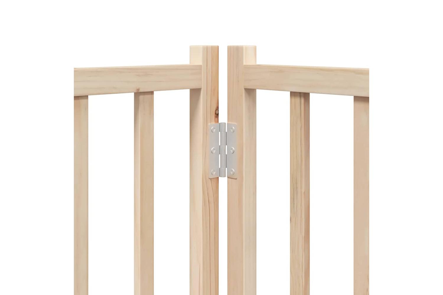 Vidaxl Dog Gate With Door Foldable 9 Panels 450 Cm Poplar Wood-9