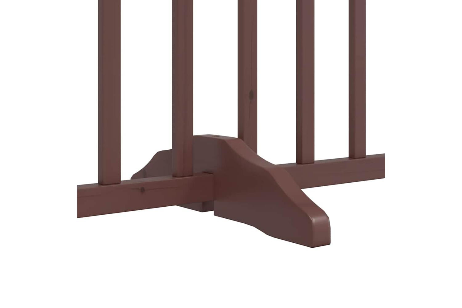 Vidaxl Dog Gate With Door Foldable 12 Panels Brown 600 Cm Poplar Wood-7