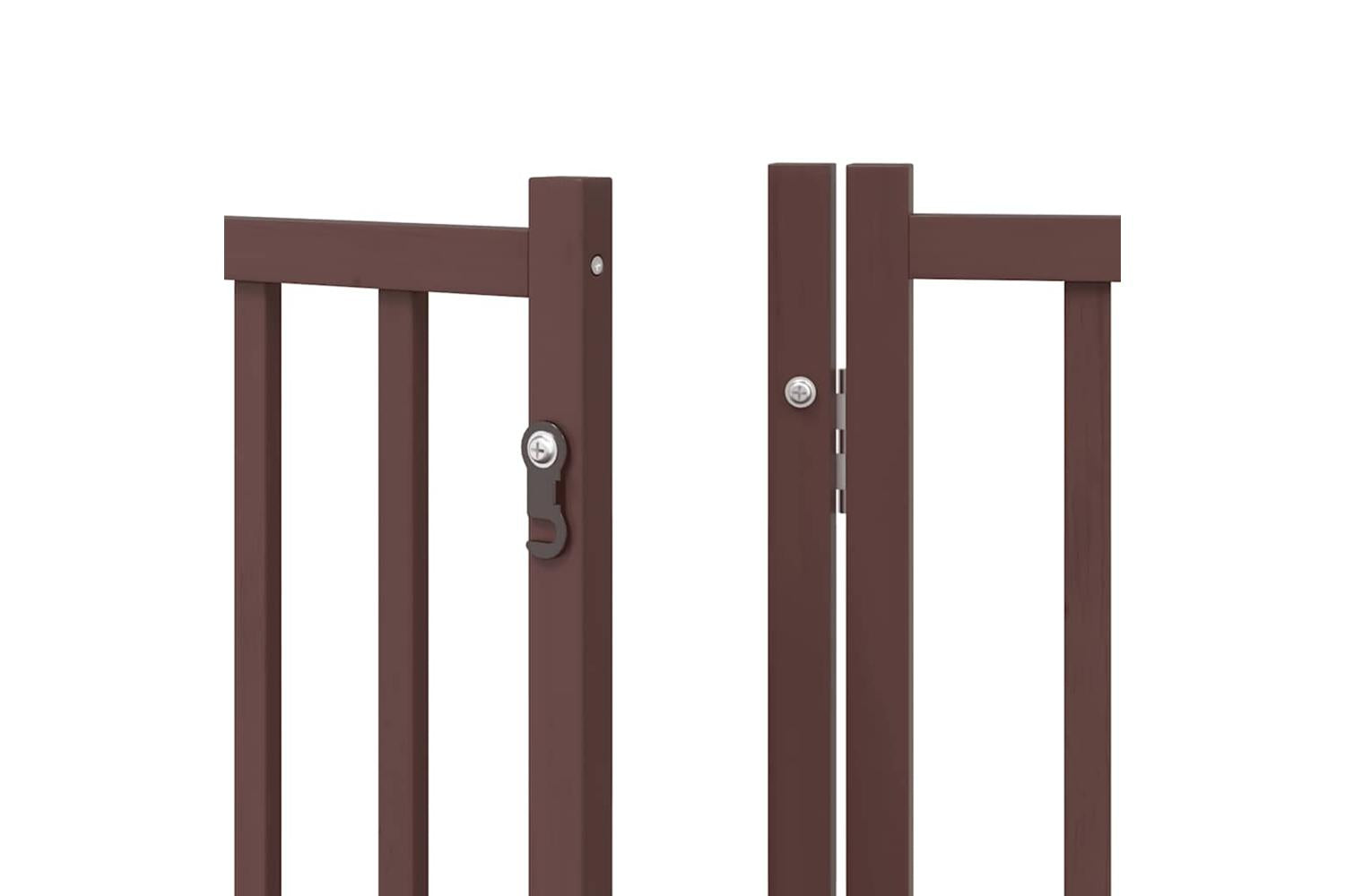 Vidaxl Dog Gate With Door Foldable 12 Panels Brown 600 Cm Poplar Wood-10