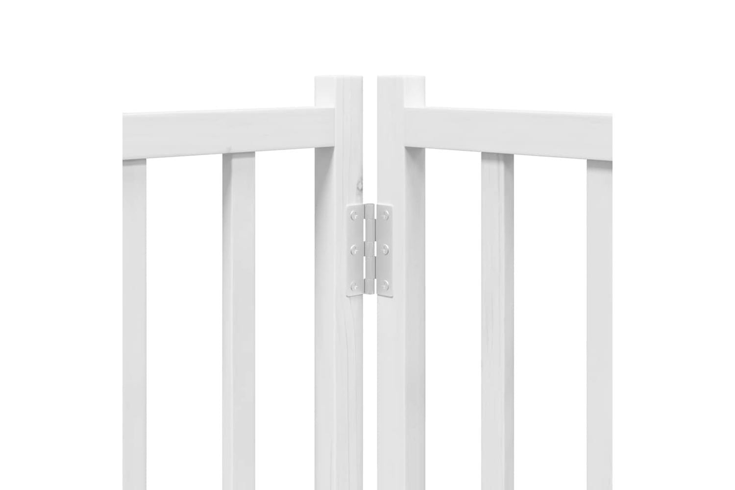 Vidaxl Dog Gate With Door Foldable 6 Panels White 480 Cm Poplar Wood-9