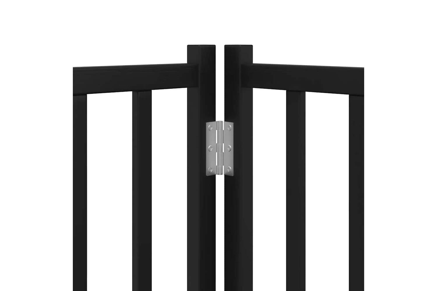 Vidaxl Dog Gate With Door Foldable 12 Panels Black 960 Cm Poplar Wood-9