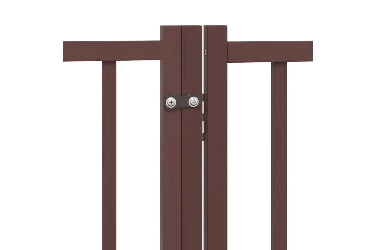 Vidaxl Dog Gate With Door Foldable 8 Panels Brown 640 Cm Poplar Wood-8