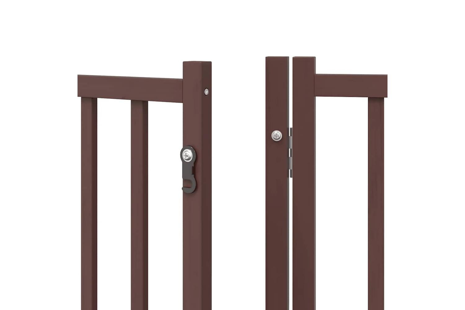 Vidaxl Dog Gate With Door Foldable 8 Panels Brown 640 Cm Poplar Wood-10
