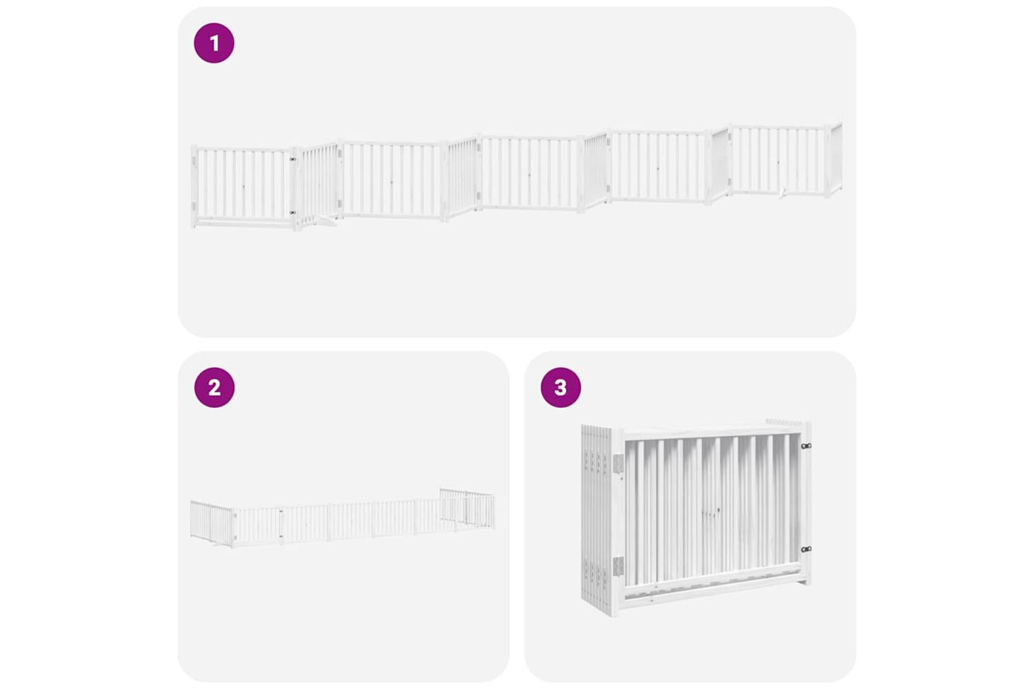 Vidaxl Dog Gate With Door Foldable 10 Panels White 800 Cm Poplar Wood-6