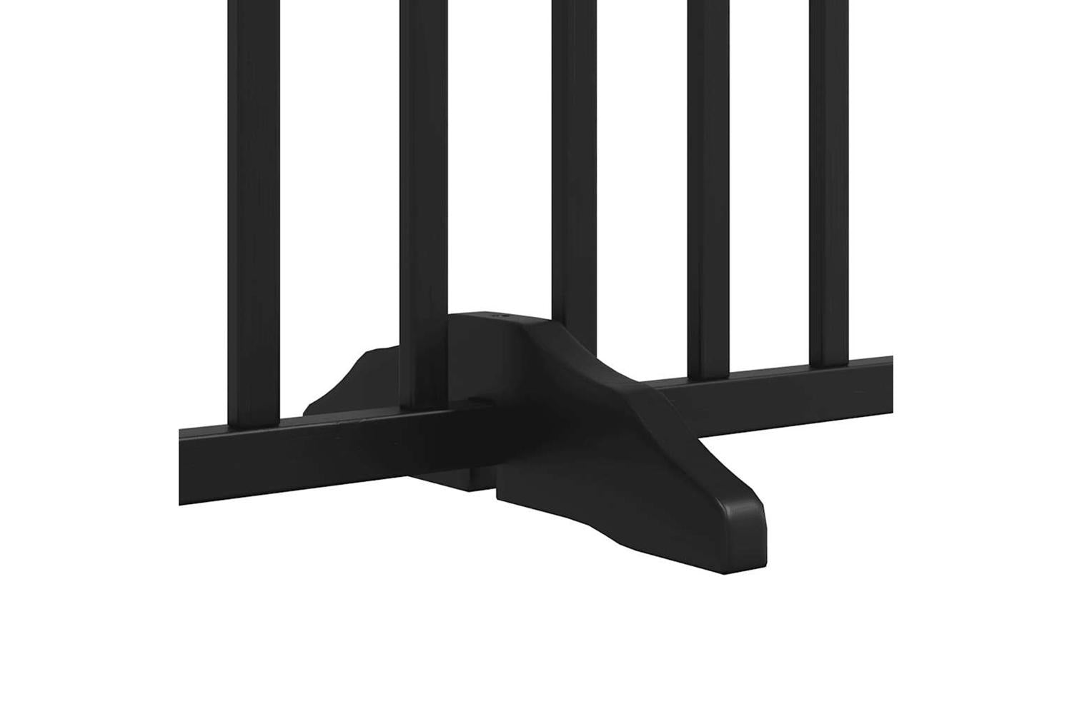 Vidaxl Dog Gate With Door Foldable 8 Panels Black 640 Cm Poplar Wood-6