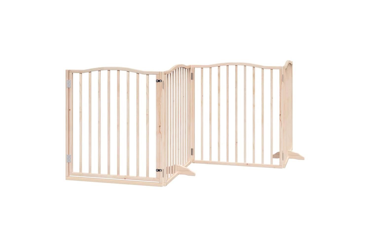 Vidaxl Dog Gate With Door Foldable 10 Panels 800 Cm Poplar Wood-4