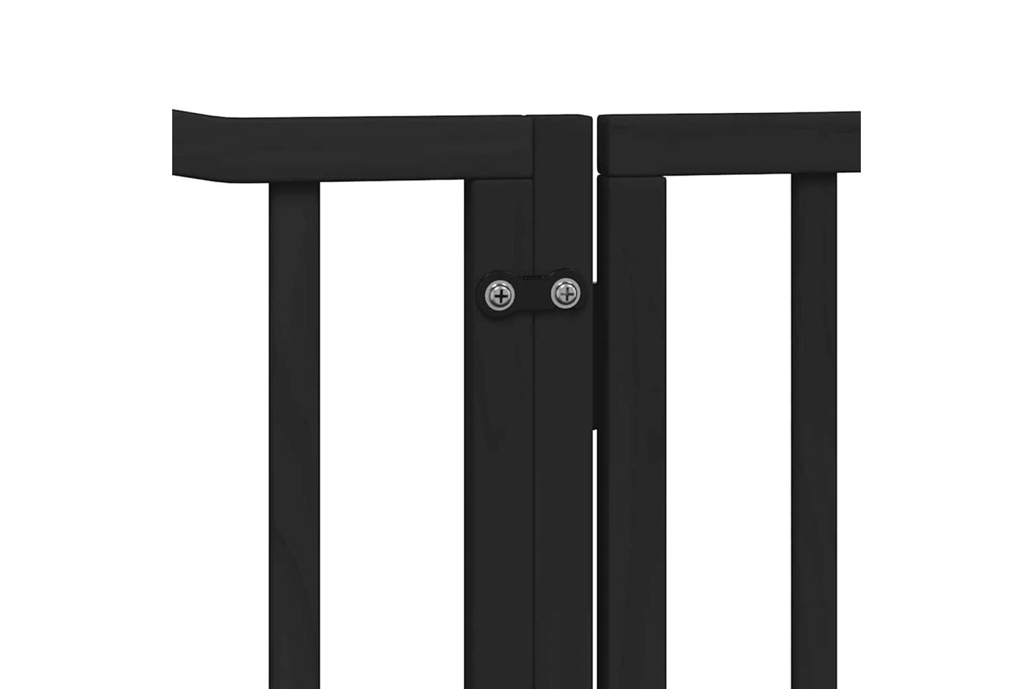 Vidaxl Dog Gate With Door Foldable 6 Panels Black 480 Cm Poplar Wood-7