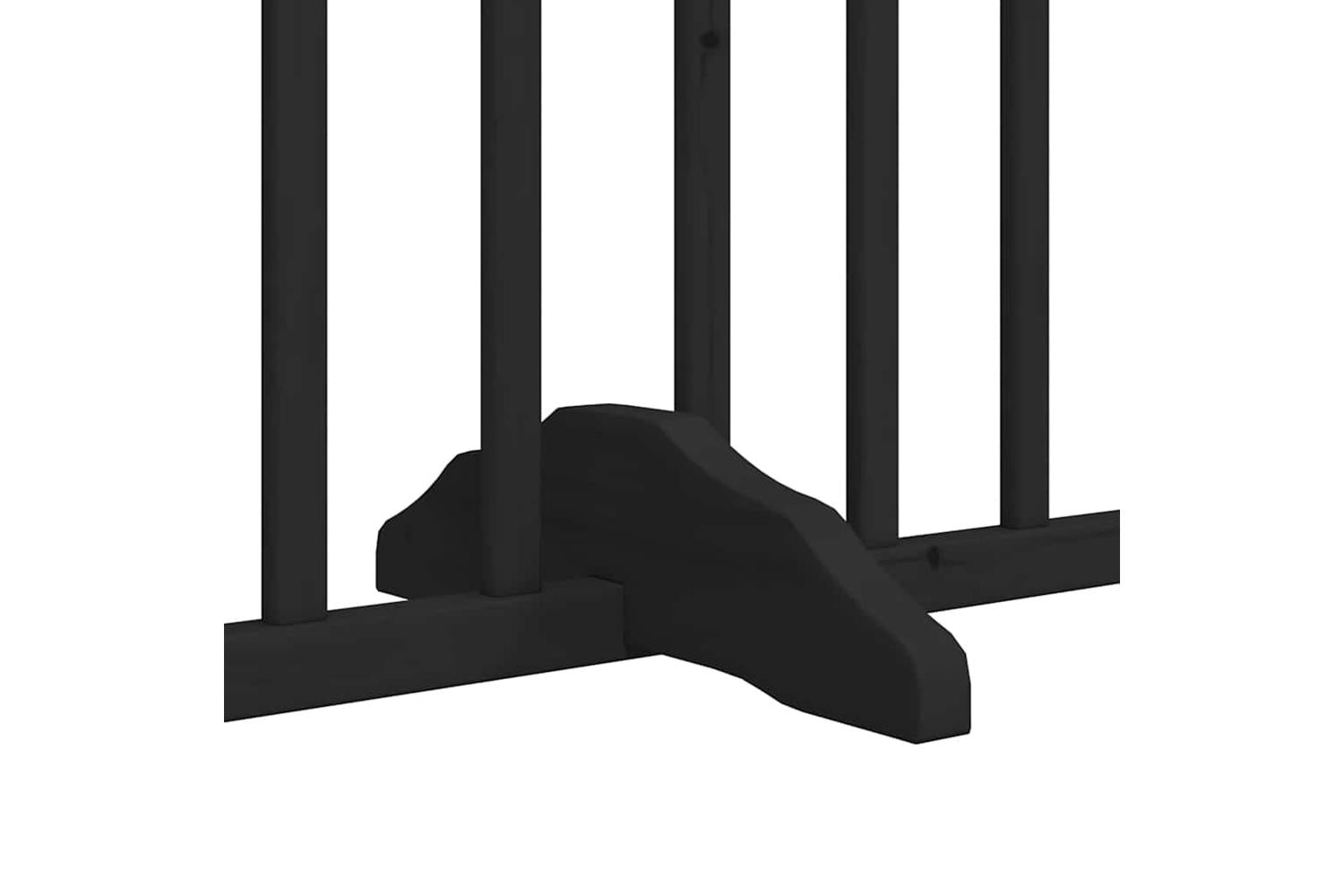 Vidaxl Dog Gate With Door Foldable 6 Panels Black 480 Cm Poplar Wood-8