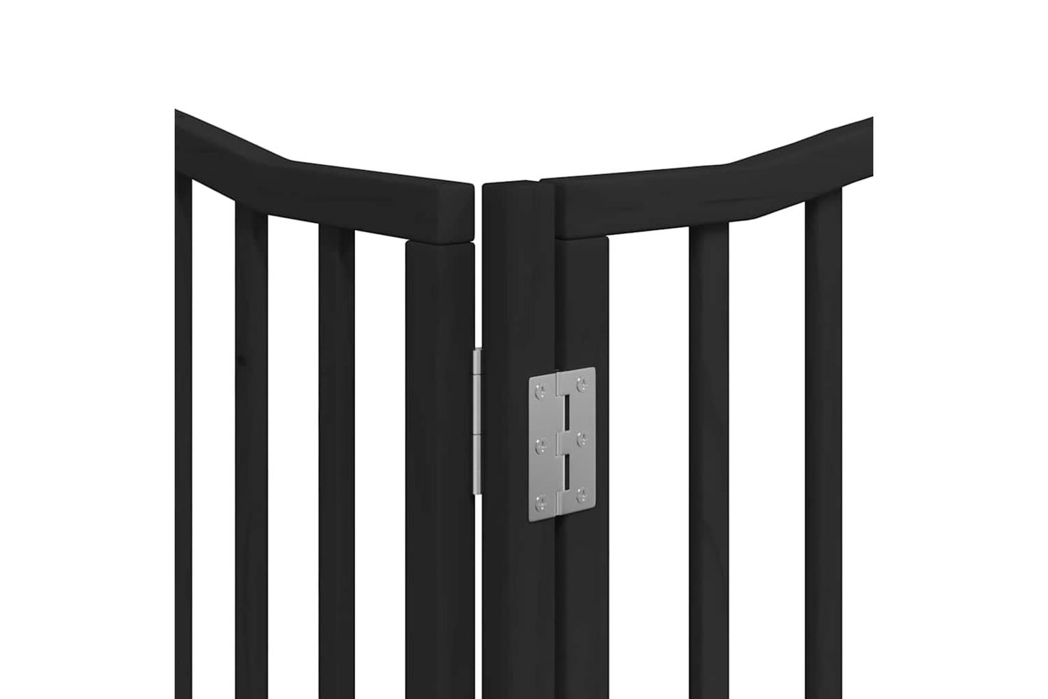 Vidaxl Dog Gate With Door Foldable 6 Panels Black 480 Cm Poplar Wood-10