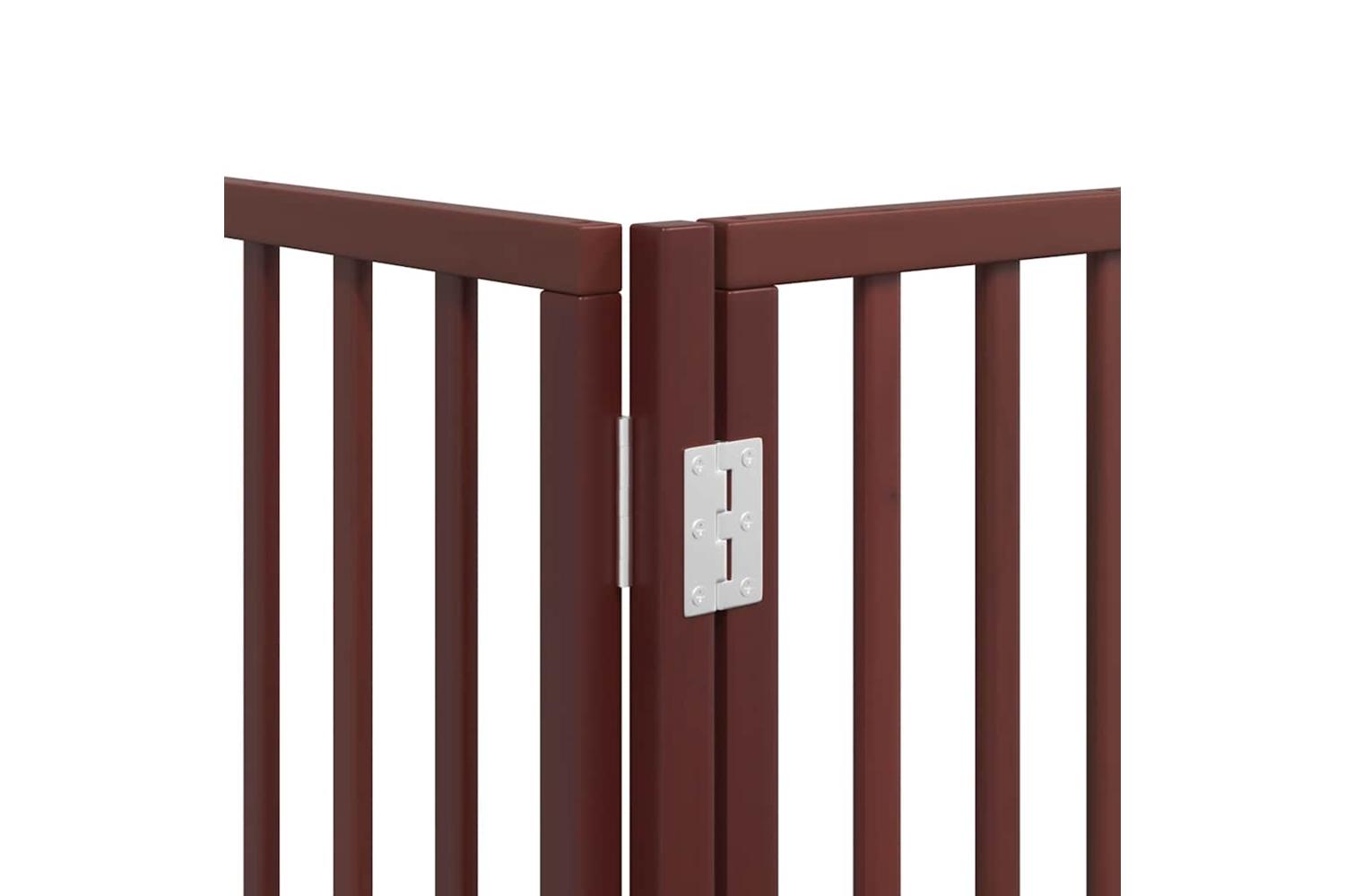 Vidaxl Dog Gate With Door Foldable 12 Panels Brown 600 Cm Poplar Wood-10