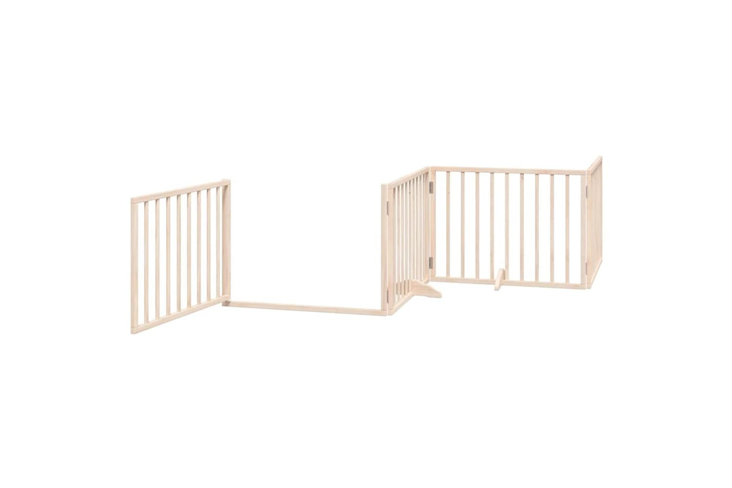 Vidaxl Dog Gate With Door Foldable 6 Panels 480 Cm Poplar Wood-4