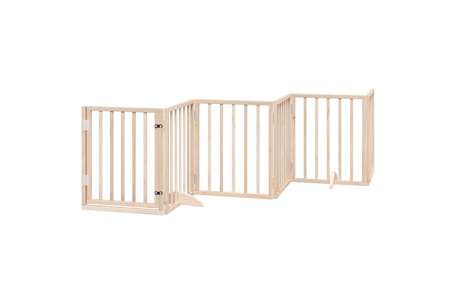 Vidaxl Dog Gate With Door Foldable 12 Panels 600 Cm Poplar Wood-4