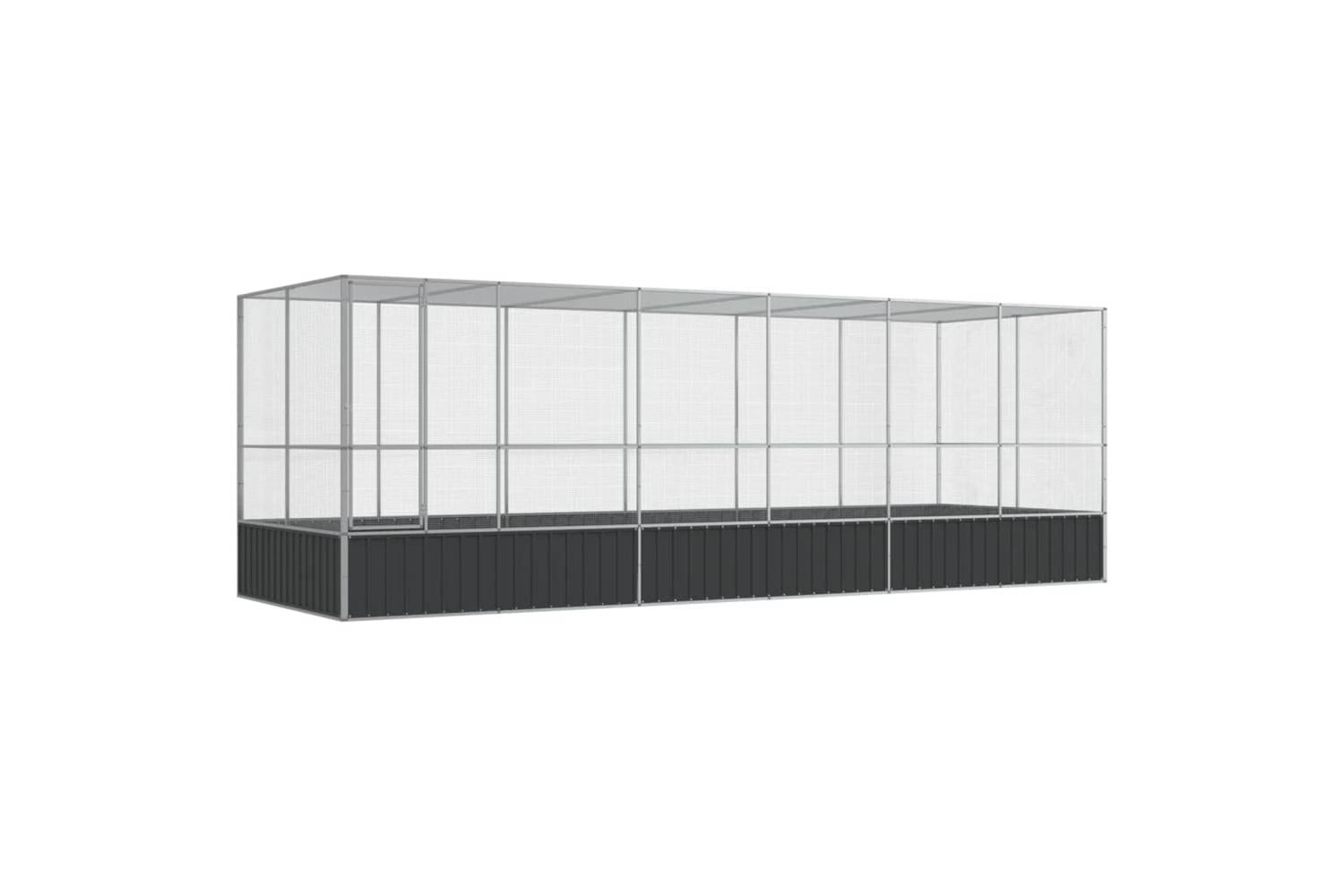 Vidaxl Aviary With Extension Silver 625x207x212 Cm Steel