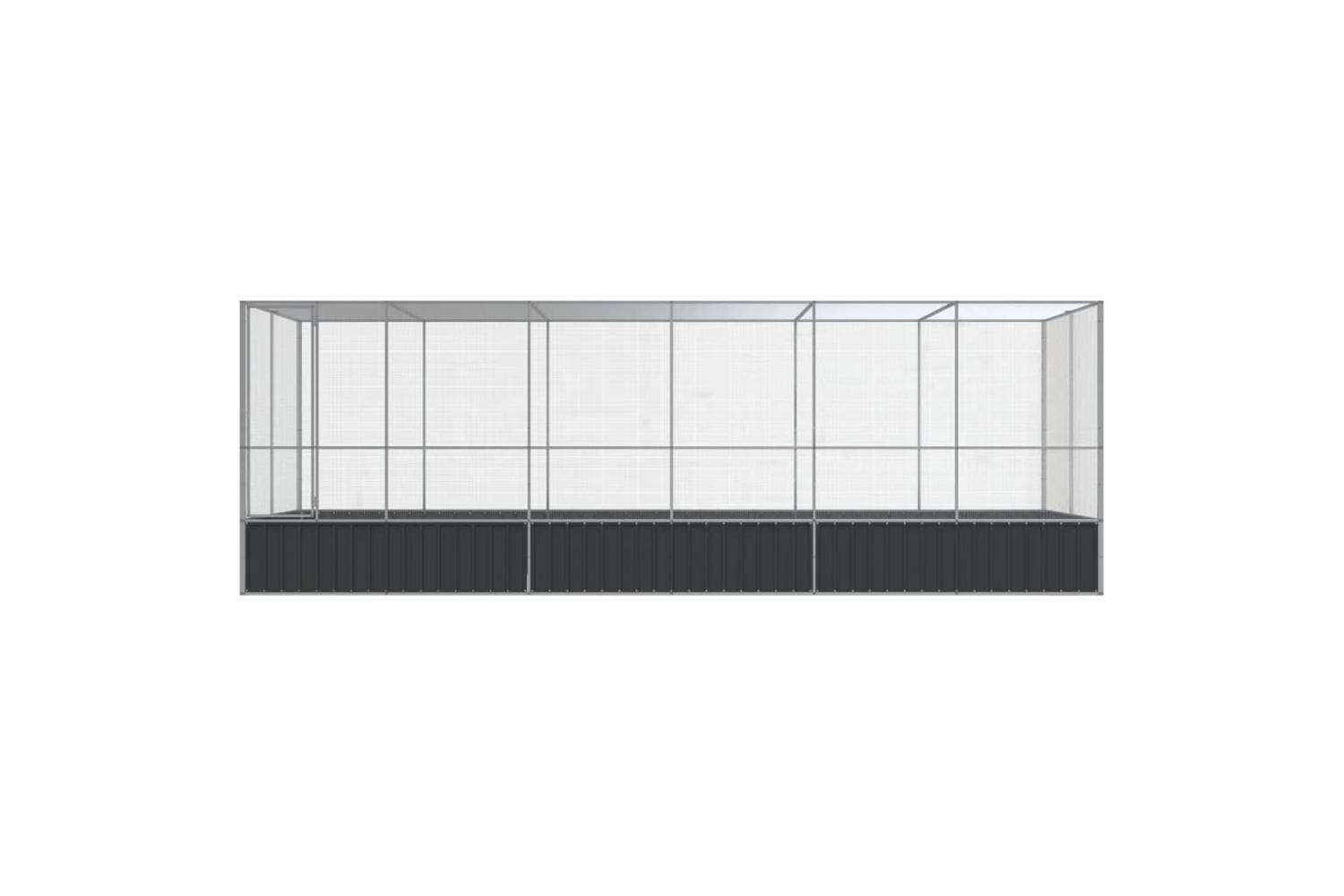 Vidaxl Aviary With Extension Silver 625x207x212 Cm Steel-3