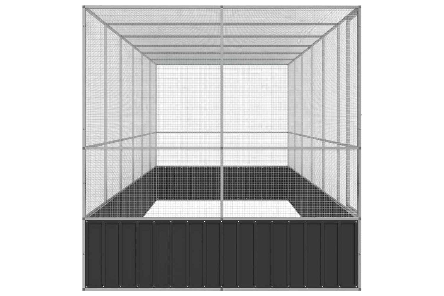 Vidaxl Aviary With Extension Silver 625x207x212 Cm Steel-4